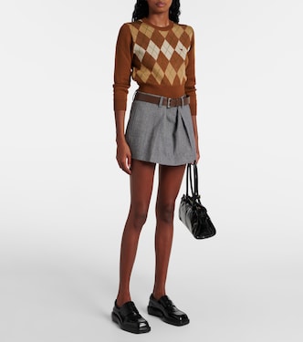 Argyle cropped wool sweater | Prada