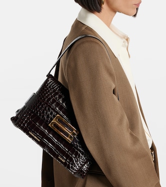 B croc-effect patent leather shoulder bag | Victoria Beckham