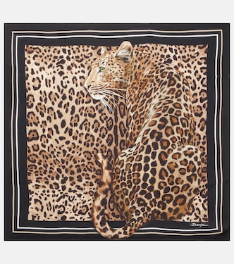 Leopard-print silk scarf | Dolce&Gabbana