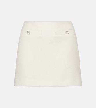 Minigonna Interlocking G in bouclé di misto lana | Gucci