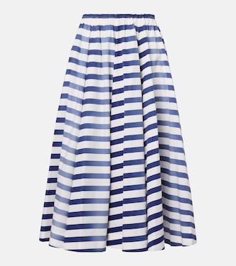Gonna midi in popeline di cotone | Prada