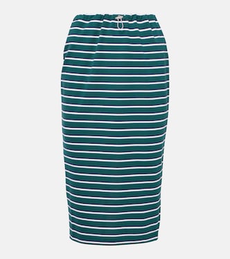 Falda midi de algodón a rayas | Prada