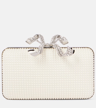 Clutch Bow mit Zierperlen und Kristallen | Self-Portrait