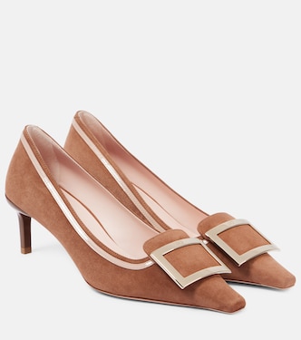 Viv' Canard 55 buckle-detail suede pumps | Roger Vivier
