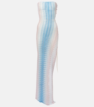 Zig Zag semi-sheer strapless maxi dress | Missoni