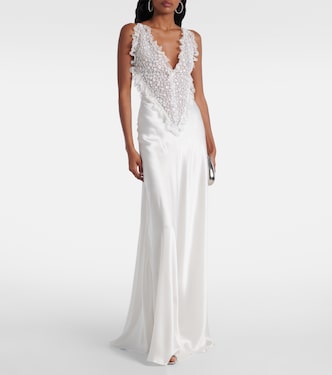 Robe de mariée en soie à ornements | Rodarte