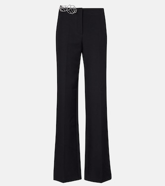 Embellished crêpe cady flared pants | Blumarine