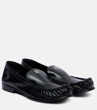 Mocassins en cuir à logo | Miu Miu