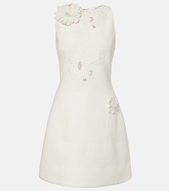 Vestido corto de tweed en mezcla de algodón | Oscar de la Renta