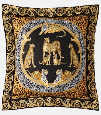 Cojín de satén de algodón con logo | Versace Home