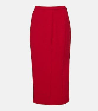 Jupe crayon à taille haute en laine vierge | Mugler