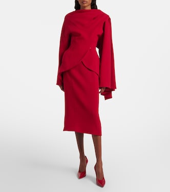 Jupe crayon re/edit à taille haute en laine vierge | Mugler