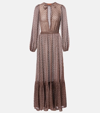Open-knit lamé maxi dress | Missoni