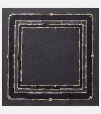 GG印花真丝斜纹布围巾 | Gucci
