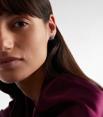 Crabe Coquillage 9kt gold earrings with gemstones | Yvonne Léon