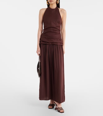 Tali halterneck linen maxi dress | Faithfull