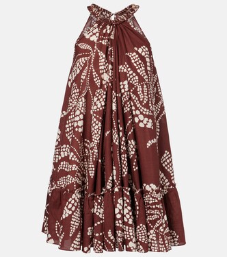 Vestido corto Cleo de algodón estampado | Poupette St Barth