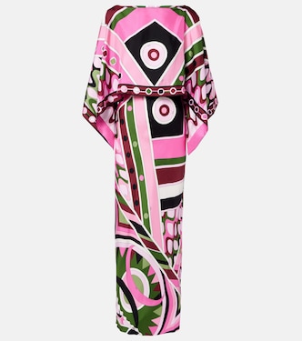 Printed layered silk satin maxi dress | Pucci