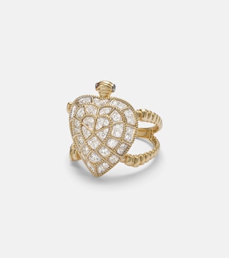 Bague Tortue Coeur en or 9 ct et diamants | Yvonne Léon