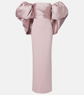 Off-Shoulder-Robe Floris mit Satin | Solace London