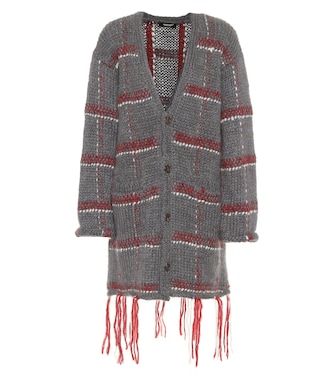 Checked mohair-blend cardigan | Undercover