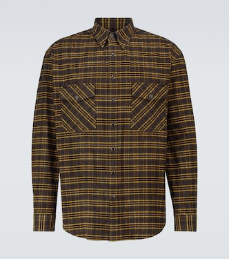 Camicia in cotone e seta a quadri | Auralee