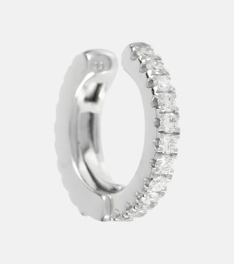 Diamond Eternity 18kt white gold single ear cuff with diamonds | Maria Tash