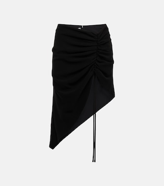 Asymmetric crêpe midi skirt | Mônot