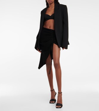 Asymmetric crêpe midi skirt | Mônot