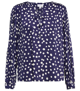 Marlow polka-dot satin top | Velvet