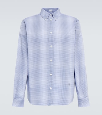 Camicia in popeline di cotone a quadri | Loewe