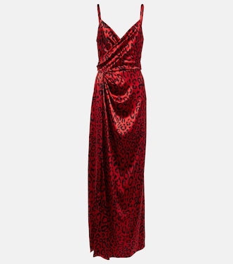 Leopard-print silk-blend satin gown | Dolce&Gabbana