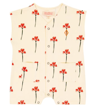 Baby - Jumpsuit corta Ape in cotone con stampa | The Animals Observatory