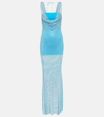 Vestido de fiesta en malla con cristales | Giuseppe di Morabito