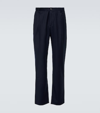 Pantalones rectos de franela de lana | Sunspel