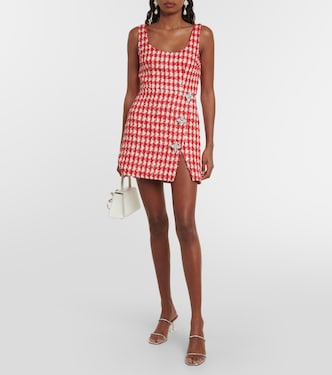 Checked bouclé minidress | Self-Portrait