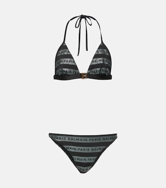Bikini a righe con logo | Balmain