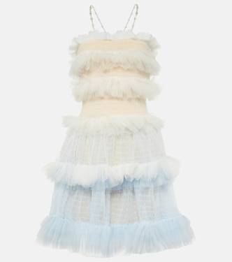 Ruffled sheer tulle minidress | Susan Fang