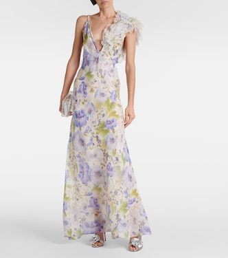 Abito lungo Natura in organza di lino e seta | Zimmermann