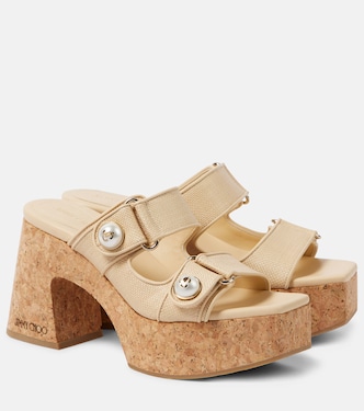 Mules Fayence à plateau en toile | Jimmy Choo