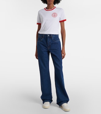Camiseta de jersey de algodón bordada | Gucci