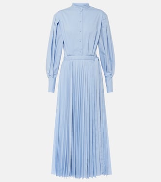 Binoche plissé cotton-blend midi dress | Altuzarra