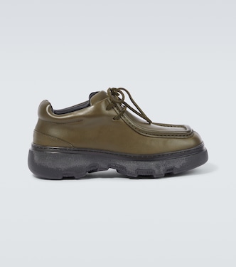Leather platform lace-up boots | Burberry