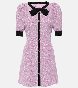 Vestido corto de seda con lazo | Alessandra Rich