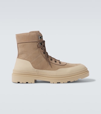 Leather lace-up boots | Brunello Cucinelli