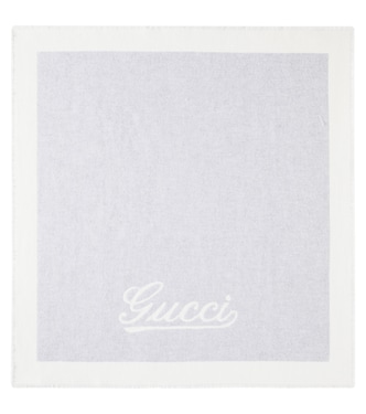 Baby - Coperta Gucci Script in cashmere jacquard | Gucci Kids
