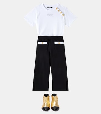 Camiseta en jersey de algodón con logo | Balmain Kids
