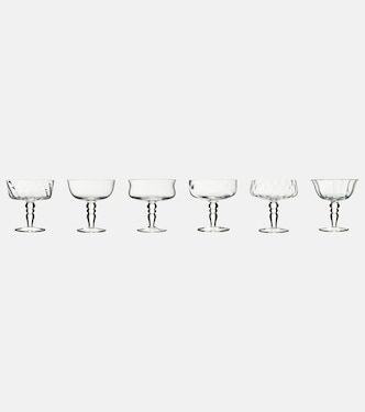 Diseguale set of 6 champagne coupe glasses | Bitossi
