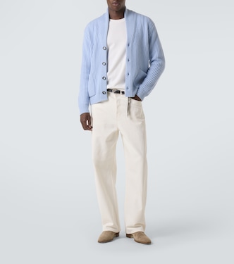 Ribbed-knit wool and cashmere cardigan | Allude