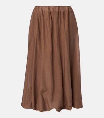 Ines cotton and silk voile maxi skirt | Velvet